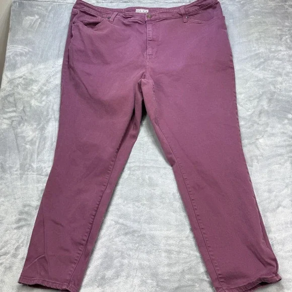 Ava & Viv Pants Womens 24W Purple Stretch Casual Comfort Straight Leg Denim - Picture 1 of 6